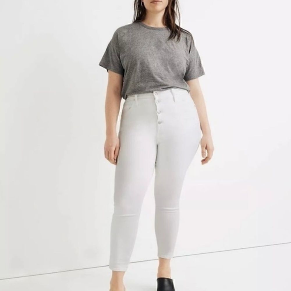 NWT Madewell High-Rise Skinny Crop Curvy Jeans in Pure White Size 37